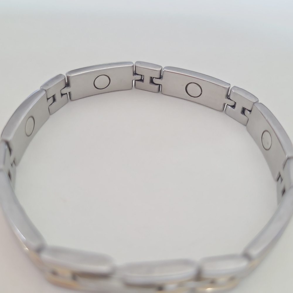 Magnetic Therapy Bracelet Two Tone Silver Gold Link Unisex